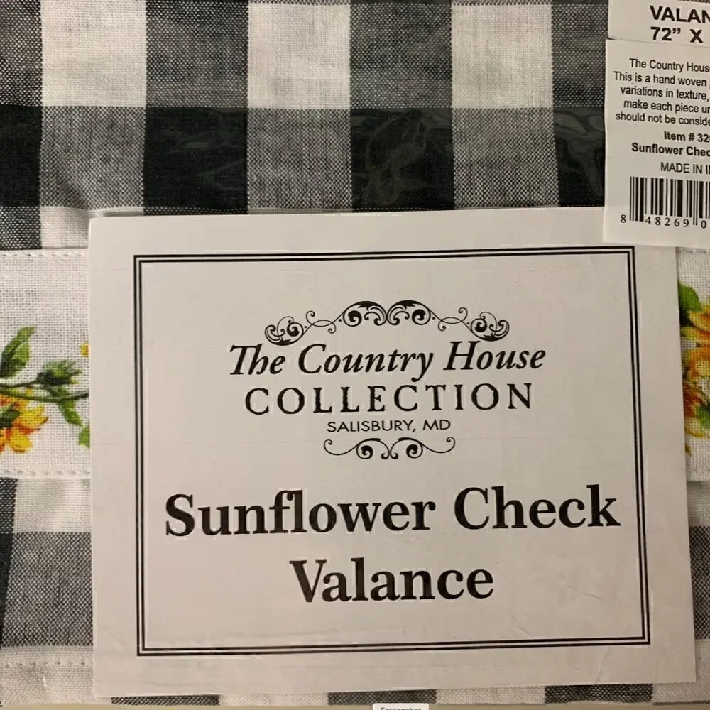 NEW! Farmhouse Sunflower Patch Cotton Window Valance Country Primitive Summer